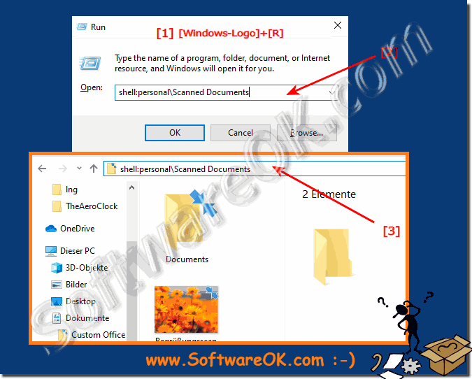 Speicherort gescannter Dokumente in Windows 10!