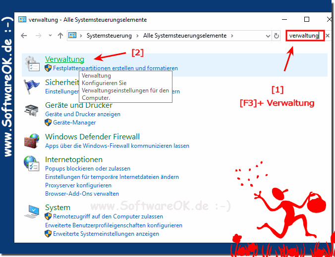 Windows 10 Zubehr Verwaltung finden und starten!
