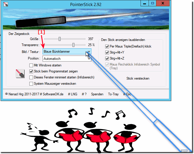 Desktop Zeiger Stab Blau Broklammer fr Windows!