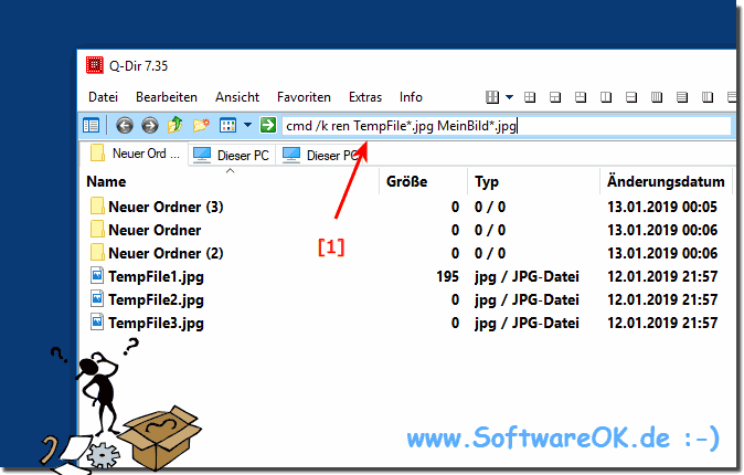 Per befehle Dateien Mehrfach umbenenne im den Date-Explorern!