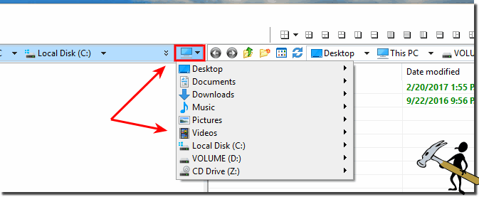 Das Computer Menu im Datei Manager!