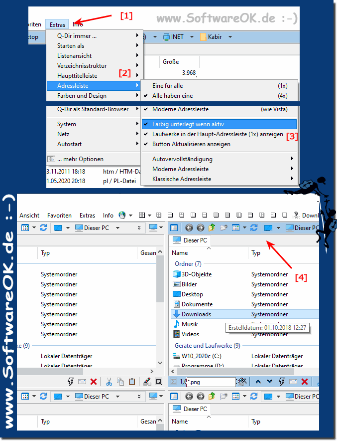 Aktive Adressleiste hervorheben im Quad-Explorer fr Windows!