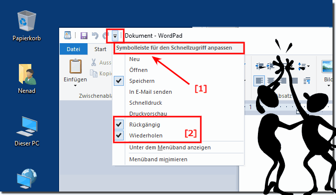 Rckgngig machen WordPad Button Windows 10!