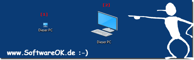 Verkleinerte und Vergrerte  Desktop-Symbole auf MS Windows OS!