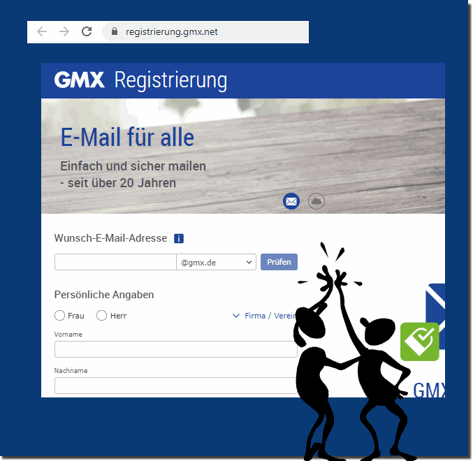 Kostenloses Konto fr E-Mail und mehr bei gmx.de