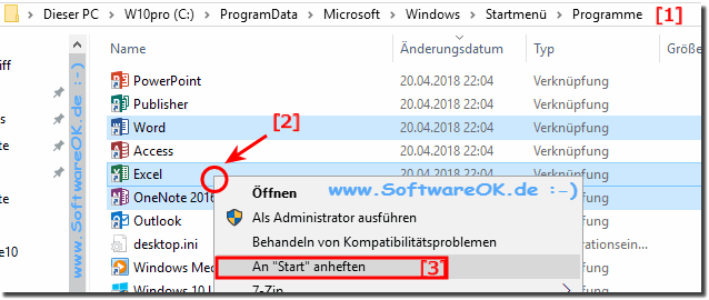 Excel, Word und Office im Windows-10 Start-Men! 
