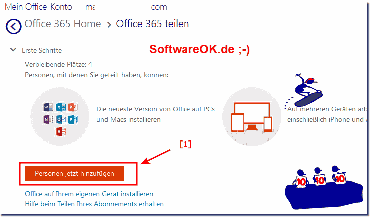 Office 365 teilen Personen hinzufgen!