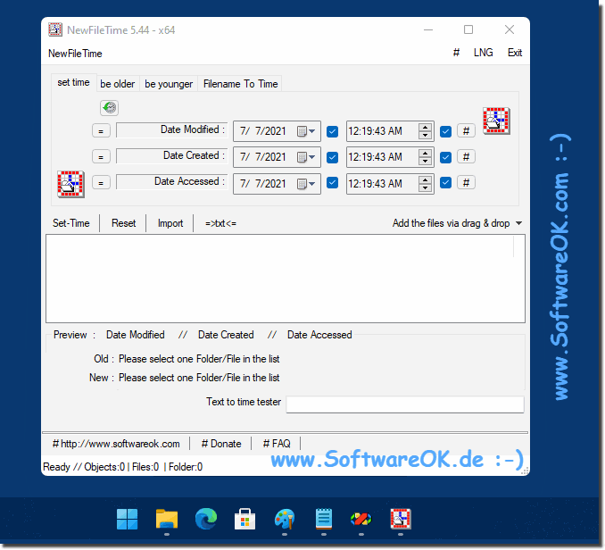 Das Dateizeitnderungstool unter Windows 11 wie unter Windows 10, ...!