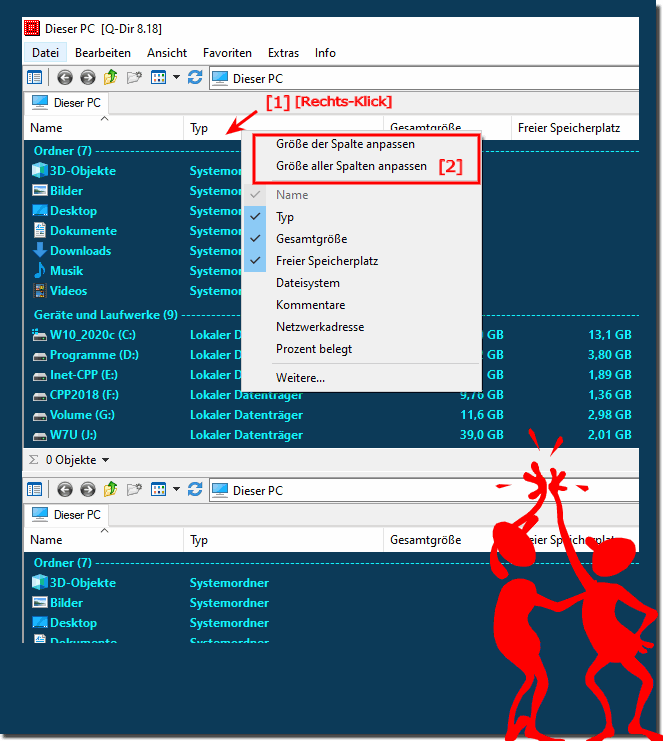 Spaltenbreite automatisch anpassen in Q-Dir Windows-7!