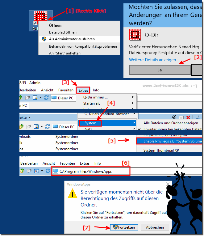 Vorteile der Verwendung von Q-Dir mit Systemzugriffsrechten!
