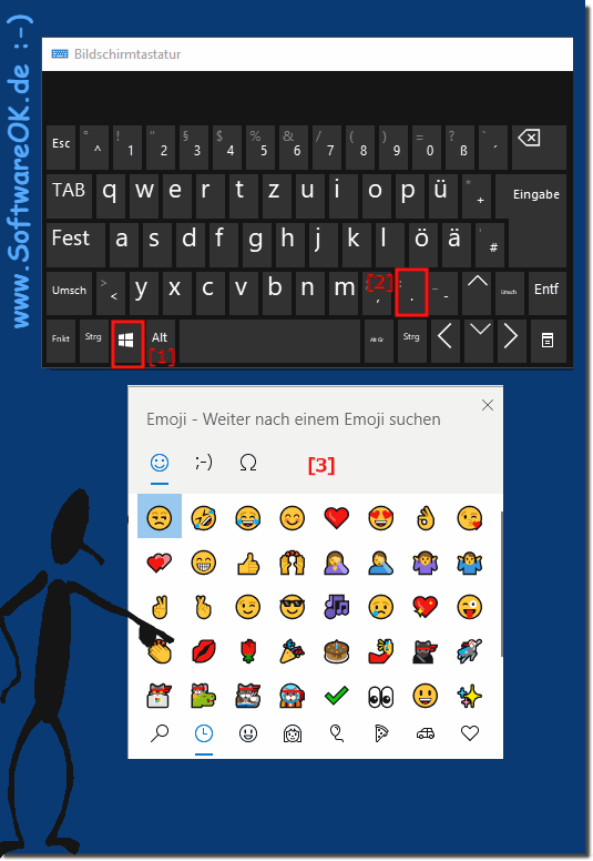 Windows 10 Smilys und Unicode characters fr die Notizen finden!