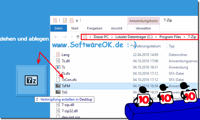 7-Zip Desktop Verknpfung Windows 7/8.1/10!