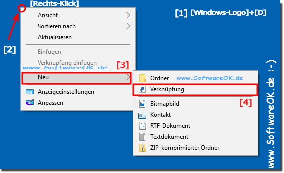 Desktopverknpfung erstellen bei Windows (10, 8.1, 7)!