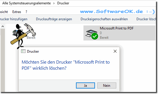 Ohne Fehlermeldung den Windows Drucker lschen!