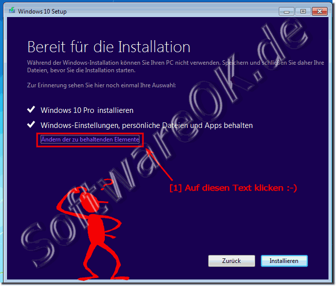 ndern was beim Upgrade auf Windows 10 behalten werden soll!