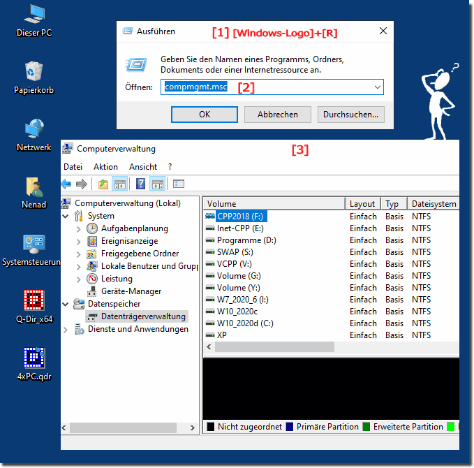 Datentrger-Manager in der Computer Verwaltung unter Windows!