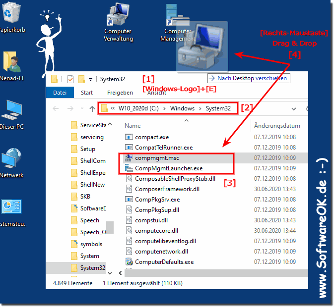 Finden Sie den Datentrger-Manager in der Computer Verwaltung unter Windows-10!