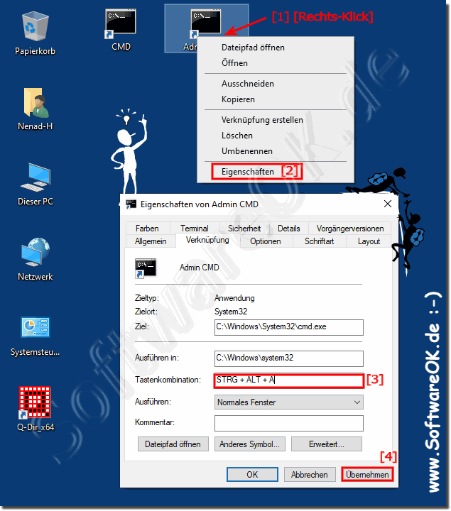 Windows-10 Eingabeaufforderung Tastenkrzel!