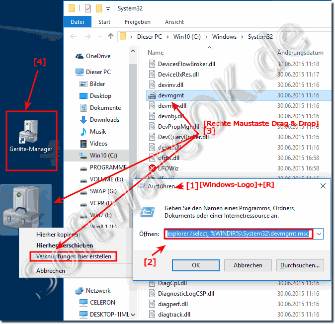 Windows-10 Gerte-Manager Desktop-Verknpfung!