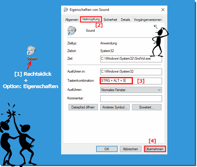 Windows-10 Lautstrkemixer Tastenkrzel!