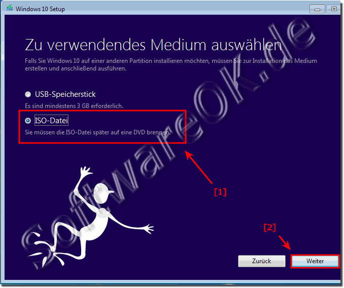 Windows-10 USB Installation Stick oder eine ISO-Datei fr eine Installatiions-DVD!