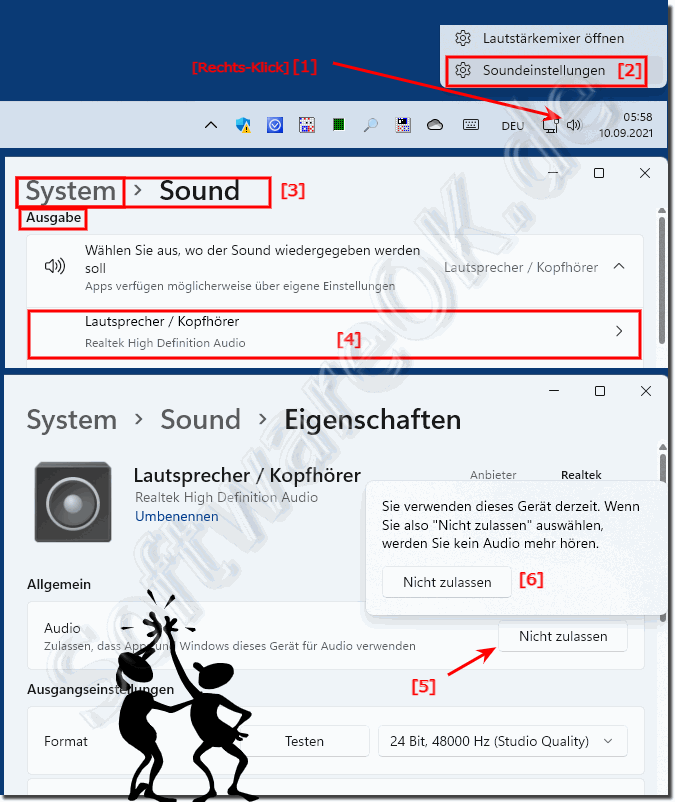 Audiogerte unter Windows 11 fr Anwendungen Blockieren!