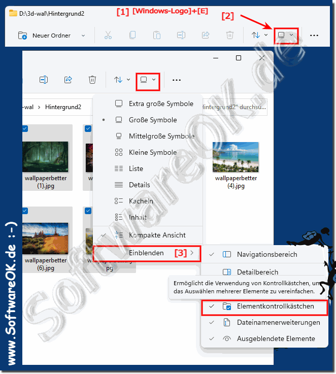 Kontrollkstchen im Windows 11 Datei Explorer!
