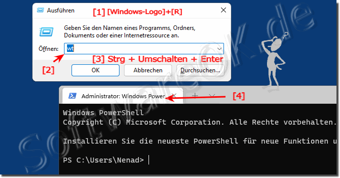 Windows Terminal als Administrator Ausfhren!