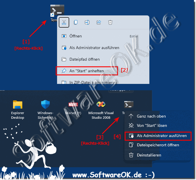 Windows Terminal als Administrator ber Windows 11 Start!