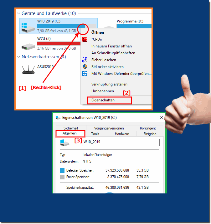 berprfen vom freien Speicherplatz vor Update auf Windows-12!