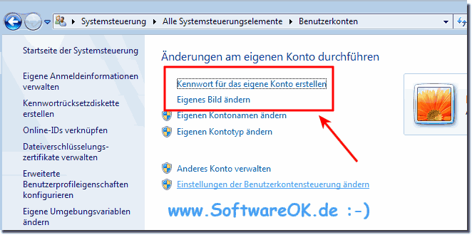 Das Windows-7 Passwort / Kennwort ndern bzw. anlegen oder entfernen!