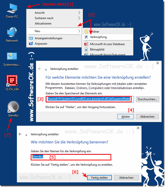Desktopverknpfung fr 'Standby am MS Windows Desktop erstellen!
