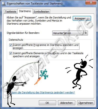  Eigenschaften von Taskleiste und Startmen in Windows-7