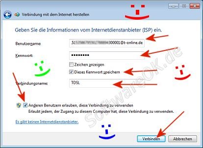 TDSL Benutzerdaten und Passwort fr Breitband PPPoE