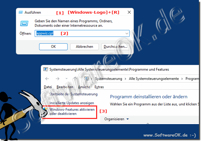Weitere Windows Komponenten hinzufgen, bzw. entfernen!