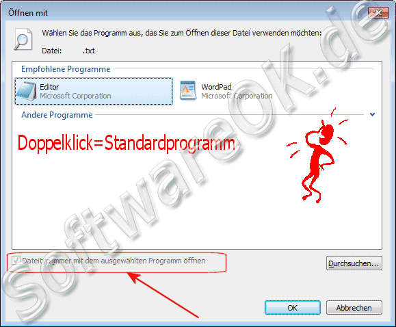 Windows 7 Standardprogramm fr Dateitypen und Dateiendungen festlegen, definieren, auswhlen 