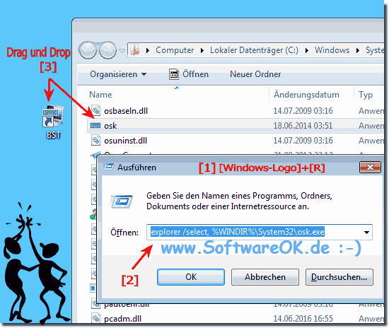 Windows Bildschirmtastatur Desktop-Verknpfung!