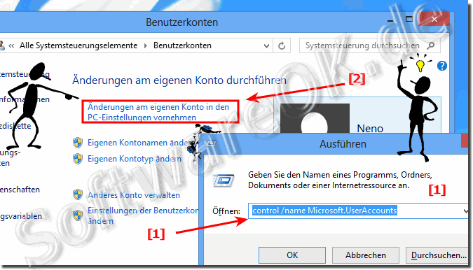 nderungen am eigenen Benutzer-Konto  in Windows 8.1 und 8