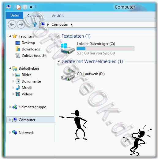 Arbeitsplatz (Computer) auf Windows 8 ffnen um Dateien und Ordner zu verwalten