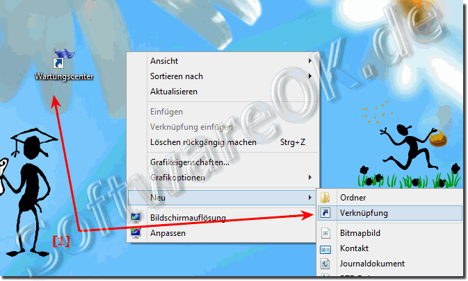 Desktop Verknpfung zum Windows 8.1/8 Wartungszenter!
