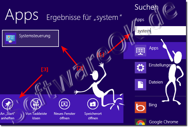 Die Win8 Systemsteuerung ans Windows 8 Startmen anheften bzw pinnen