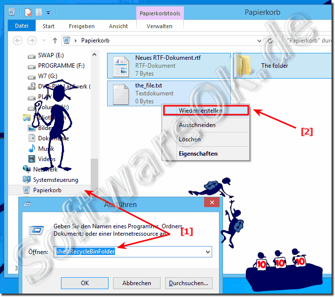 In Windows-8.1 und 8 gelschte Dateien und Ordner wiederherstellen?