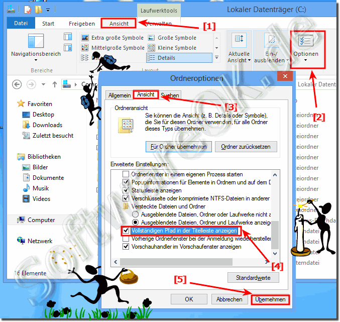 Vollstndigen Pfad in der Titelleiste anzeigen im  Windows 8.1 Explorer!
