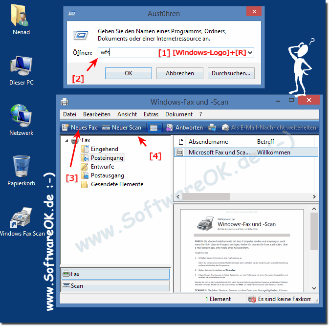 Windows-8 Fax und Scan, um Dokumente scannen und faxen zu knnen