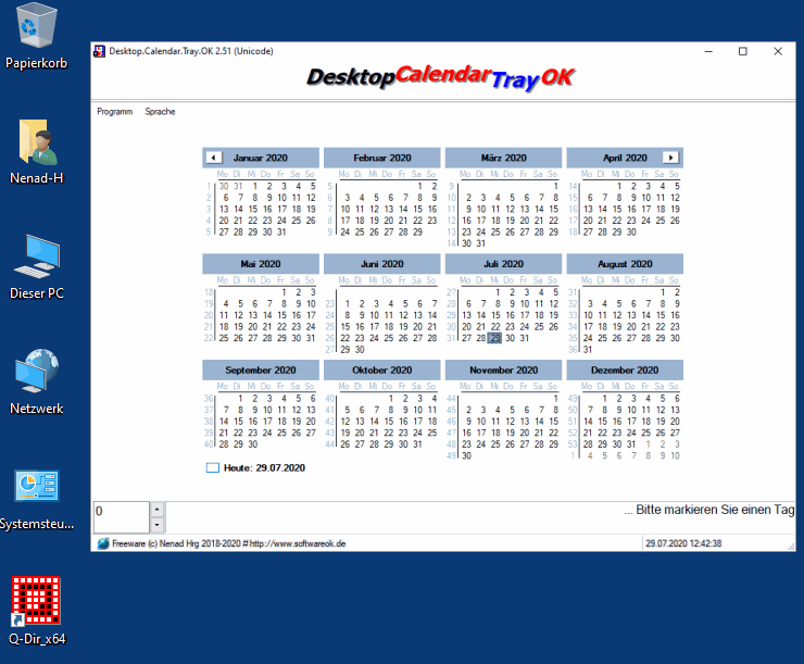 Der Kalender fr den Windows 11, 10, ... Desktop!