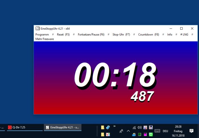 Eine Stop Uhr, die auch unter Windows 10 gut ausschaut!