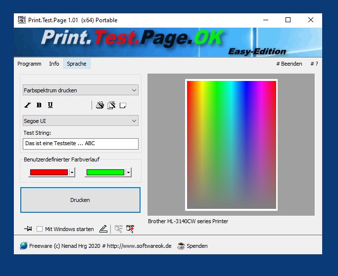 Der Windows 11, 10, ... Farbpaletten Test Seiten Druck fr die allerbesten Drucker!