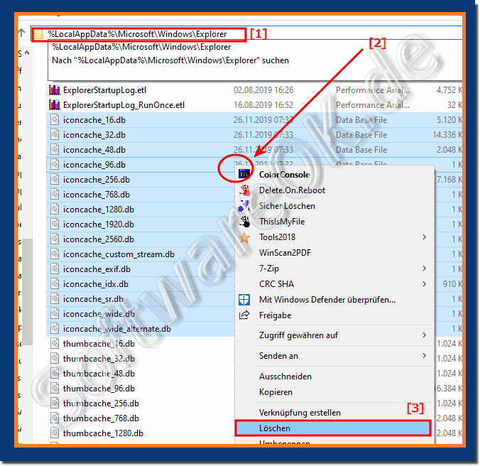 Fehlerhafte Symbole bzw Icons im Windows 10 Explorer lschen!
