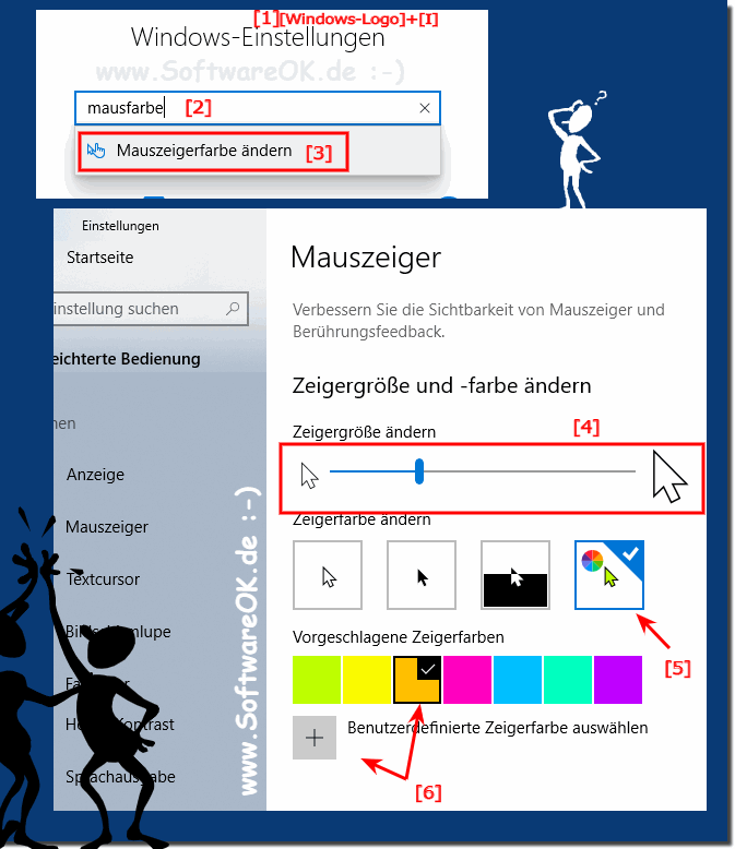 Maus Zeiger farbe und Gre ndern auf Windows 10!