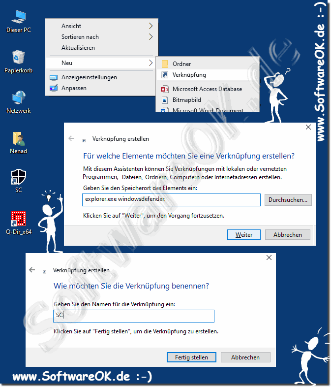 Eine Desktop Verknpfung fr das Windows 10 Sicherheitscenter!